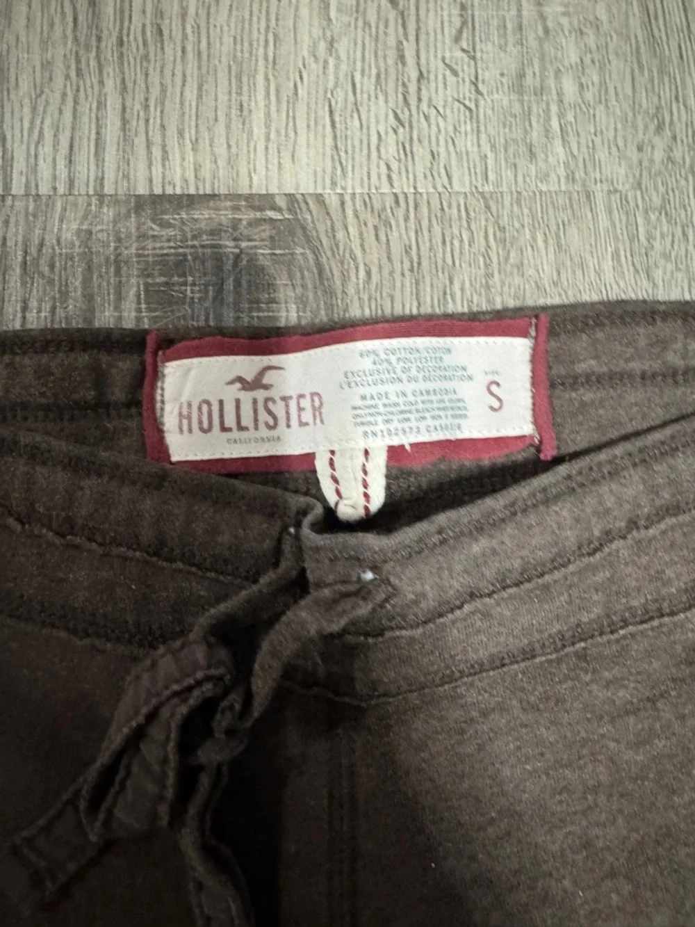 Hollister Y2K Brown Logo wide leg Sweatpants with Drawstring - Picture 2 of 2